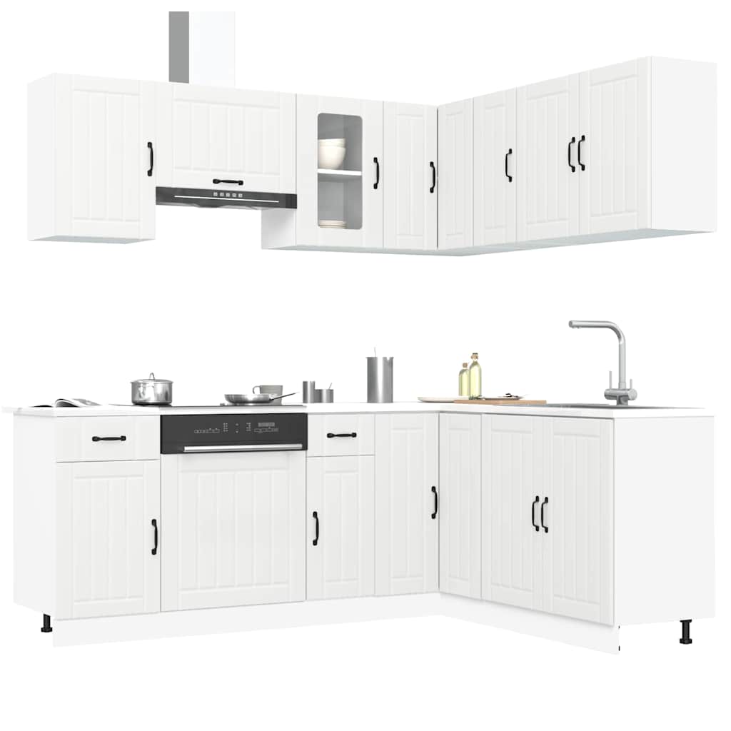 vidaXL Ensemble de 11 éléments de meubles de cuisine Kalmar Blanc Matériau à base de bois