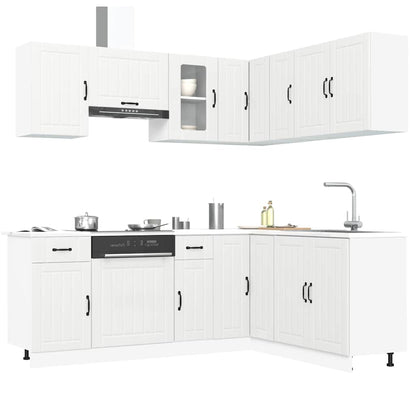 vidaXL Ensemble de 11 éléments de meubles de cuisine Kalmar Blanc Matériau à base de bois