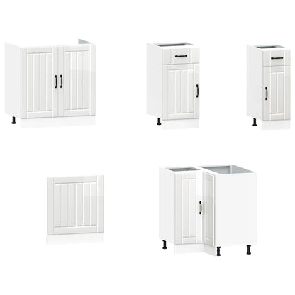 vidaXL Ensemble de 11 éléments de meubles de cuisine Kalmar MDF Blanc brillant