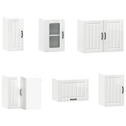 vidaXL Ensemble de 11 éléments de meubles de cuisine Kalmar MDF Blanc brillant