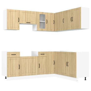 vidaXL 11-tlg. Küchenschrank-Set Kalmar Sonoma-Eiche Holzwerkstoff