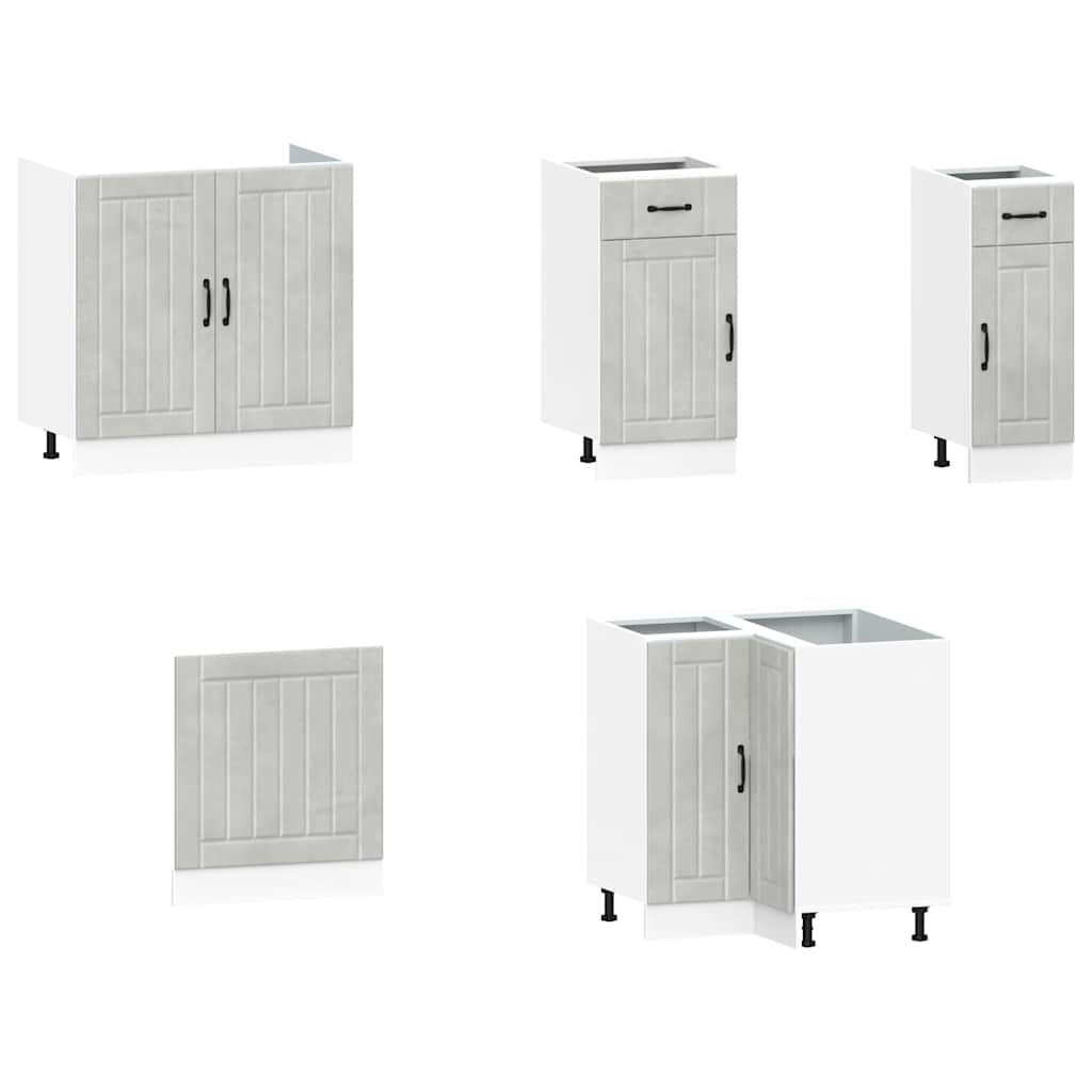 vidaXL 11-tlg. Küchenschrank-Set Kalmar Betongrau Holzwerkstoff