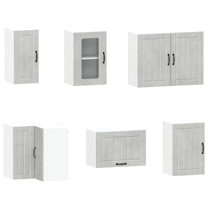 vidaXL 11-tlg. Küchenschrank-Set Kalmar Betongrau Holzwerkstoff