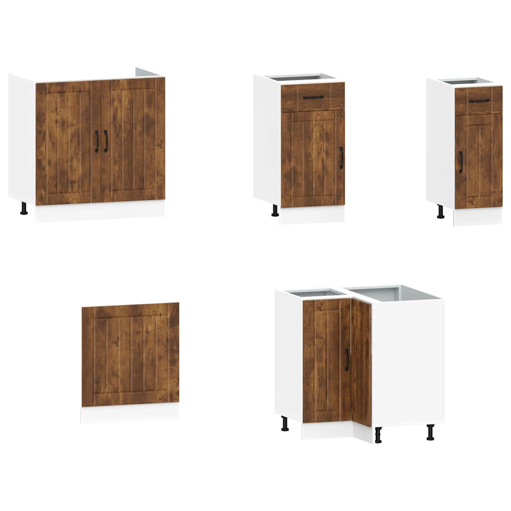 vidaXL 11-tlg. Küchenschrank-Set Kalmar Räuchereiche Holzwerkstoff