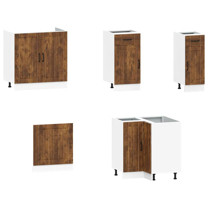 vidaXL 11-tlg. Küchenschrank-Set Kalmar Räuchereiche Holzwerkstoff