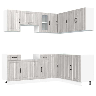vidaXL 11-tlg. Küchenschrank-Set Kalmar Grau Sonoma Holzwerkstoff
