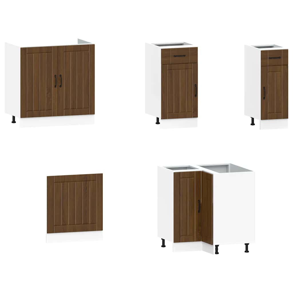 vidaXL Ensemble de 11 éléments de meubles de cuisine Kalmar Marron aspect chêne en bois d'ingénierie