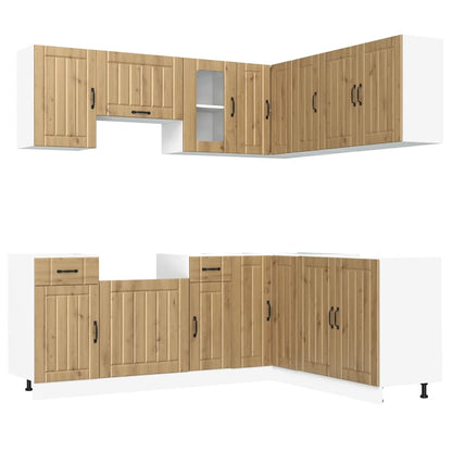 vidaXL 11-tlg. Küchenschrank-Set Kalmar Artisan-Eiche Holzwerkstoff