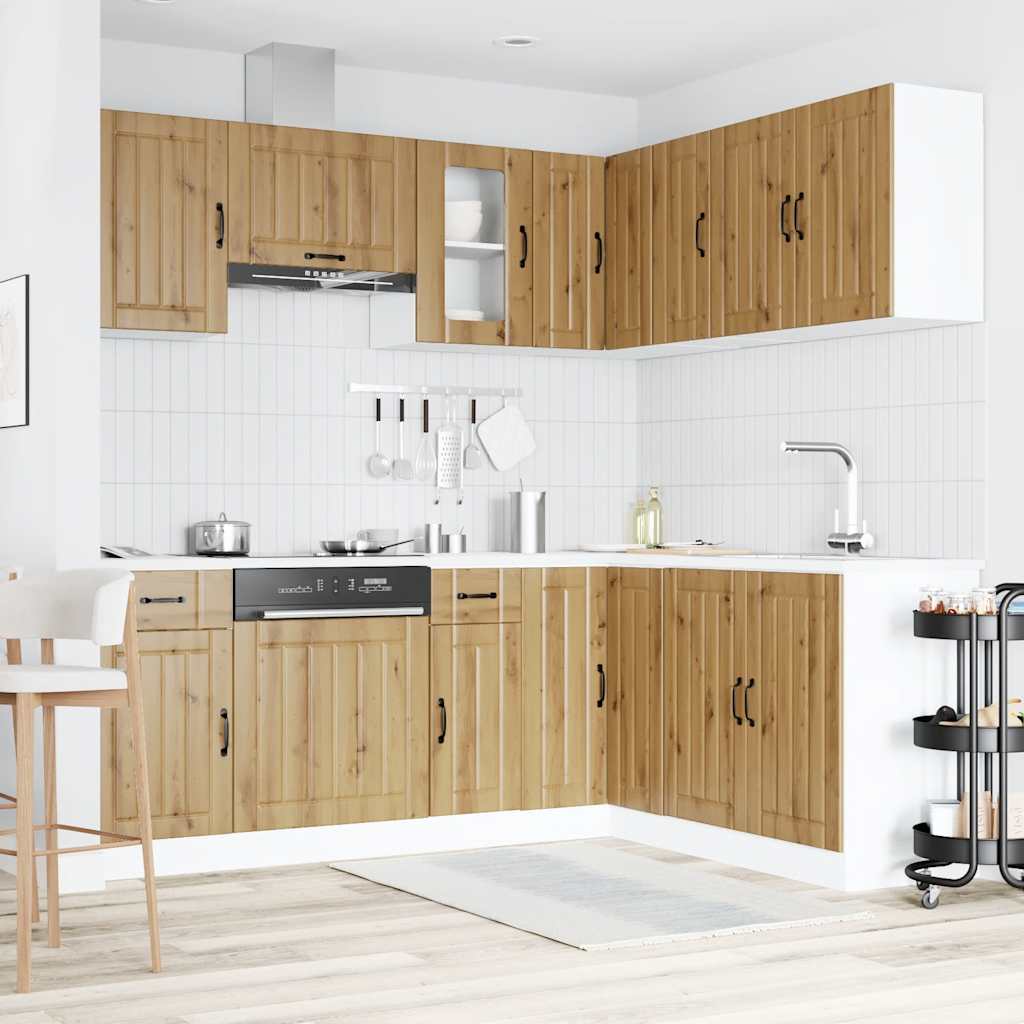 vidaXL 11-tlg. Küchenschrank-Set Kalmar Artisan-Eiche Holzwerkstoff