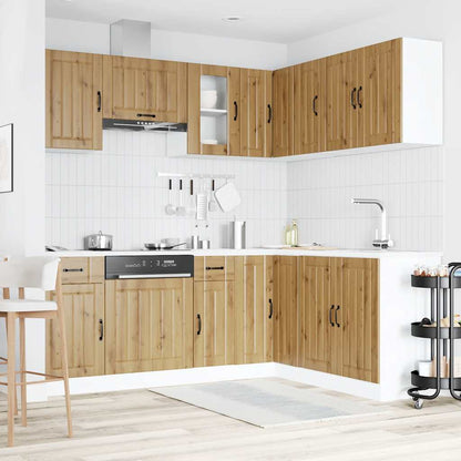 vidaXL 11-tlg. Küchenschrank-Set Kalmar Artisan-Eiche Holzwerkstoff