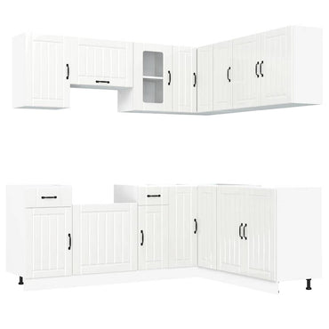 vidaXL 11-tlg. Küchenschrank-Set Lucca Hochglanz-Weiß Holzwerkstoff