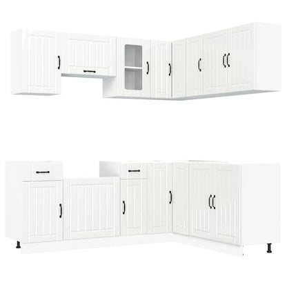 vidaXL 11-tlg. Küchenschrank-Set Lucca Hochglanz-Weiß Holzwerkstoff