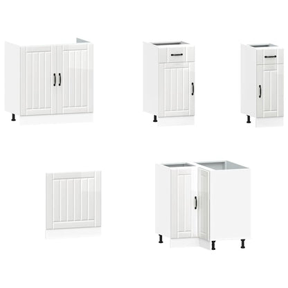 vidaXL 11-tlg. Küchenschrank-Set Lucca Hochglanz-Weiß Holzwerkstoff