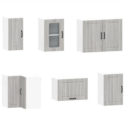 vidaXL 11-tlg. Küchenschrank-Set Lucca Grau Sonoma Holzwerkstoff