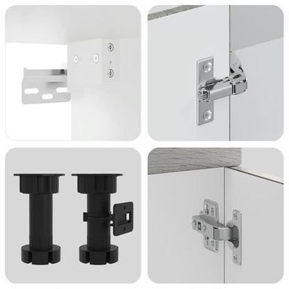 vidaXL 11-tlg. Küchenschrank-Set Lucca Grau Sonoma Holzwerkstoff