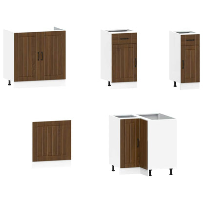 vidaXL 11tlg. Küchenschrank-Set Lucca Braun Eichen-Optik Holzwerkstoff