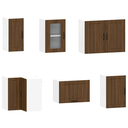 vidaXL 11tlg. Küchenschrank-Set Lucca Braun Eichen-Optik Holzwerkstoff