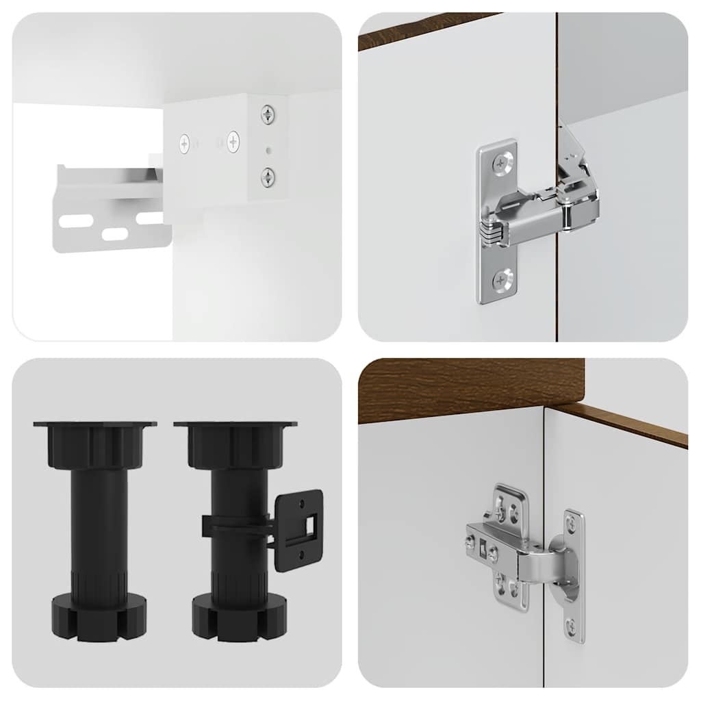 vidaXL 11tlg. Küchenschrank-Set Lucca Braun Eichen-Optik Holzwerkstoff
