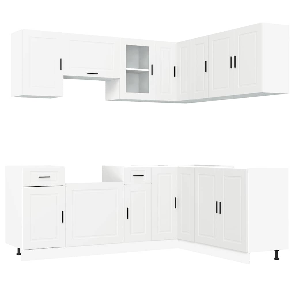vidaXL 11-tlg. Küchenschrank-Set Porto Weiß Holzwerkstoff