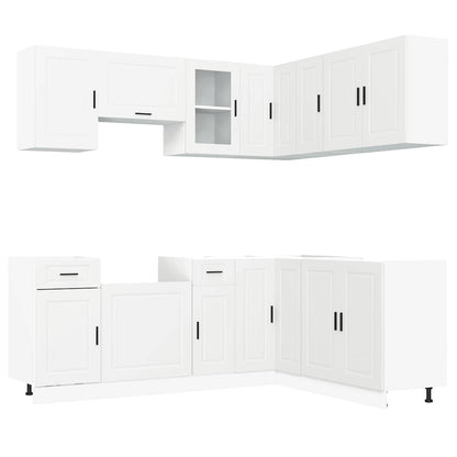 vidaXL 11-tlg. Küchenschrank-Set Porto Weiß Holzwerkstoff