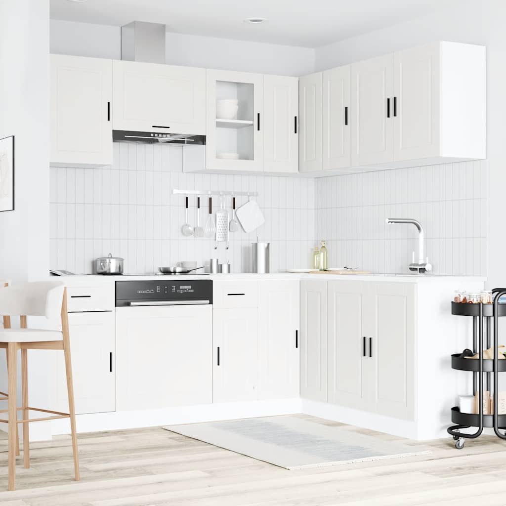 vidaXL 11-tlg. Küchenschrank-Set Porto Weiß Holzwerkstoff