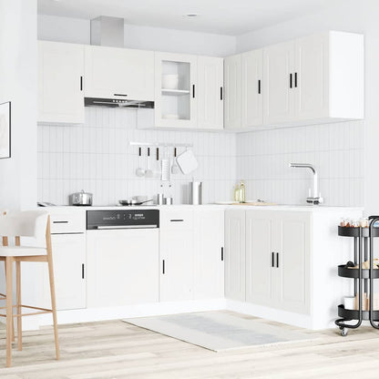vidaXL 11-tlg. Küchenschrank-Set Porto Weiß Holzwerkstoff