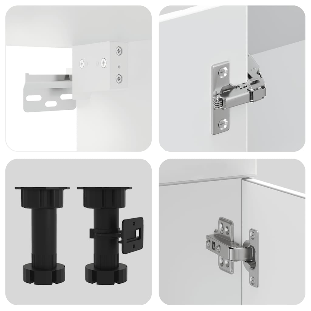 vidaXL 11-tlg. Küchenschrank-Set Porto Weiß Holzwerkstoff