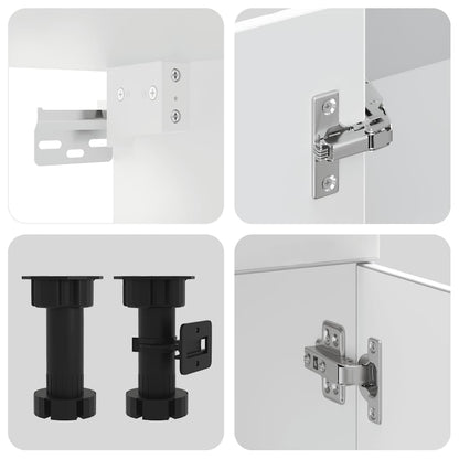 vidaXL 11-tlg. Küchenschrank-Set Porto Weiß Holzwerkstoff