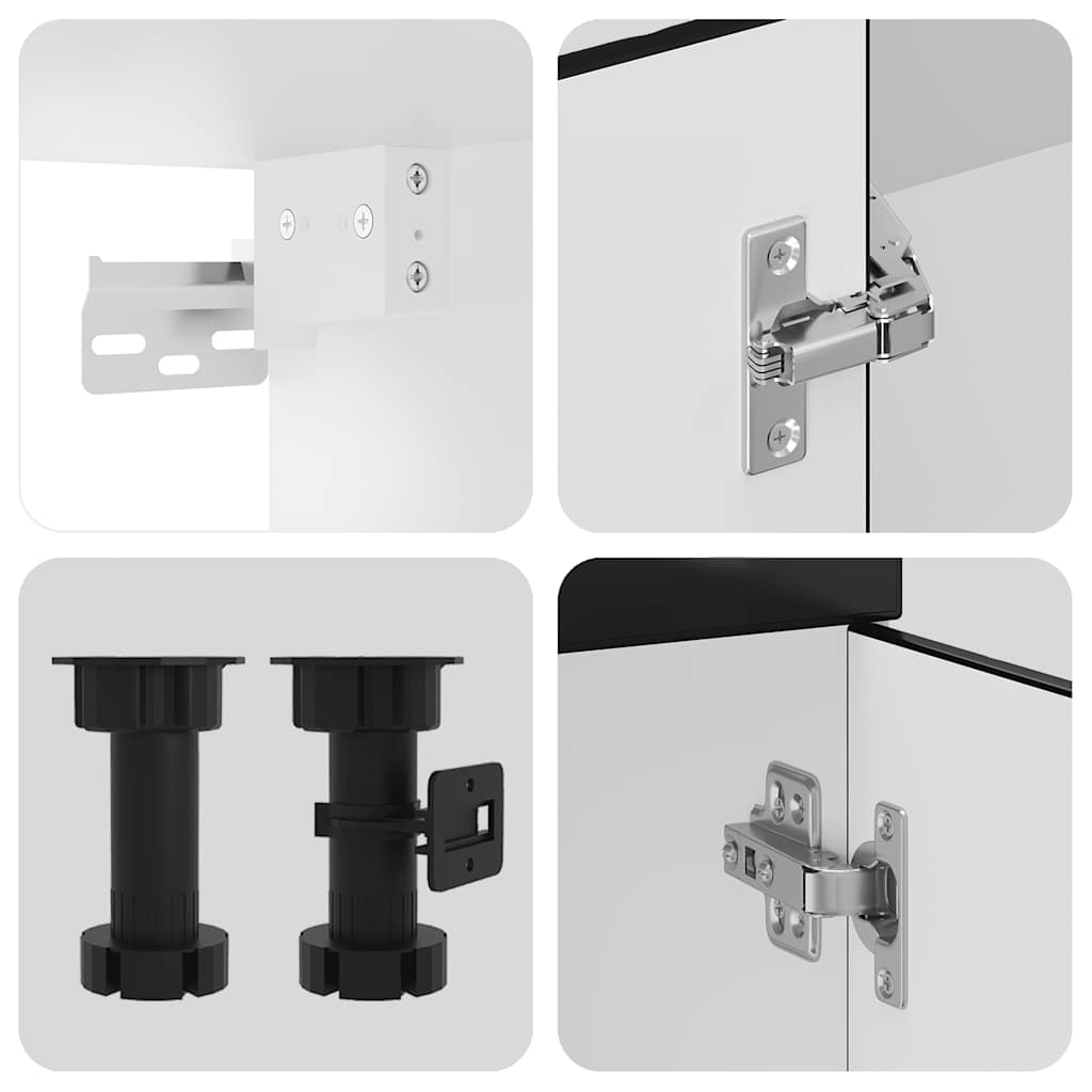 vidaXL 11-tlg. Küchenschrank-Set Porto Schwarz Holzwerkstoff