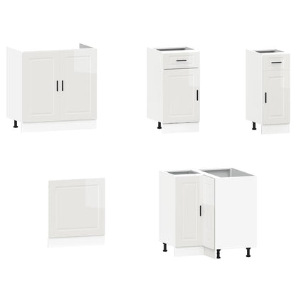 vidaXL 11-tlg. Küchenschrank-Set Porto Hochglanz-Weiß Holzwerkstoff