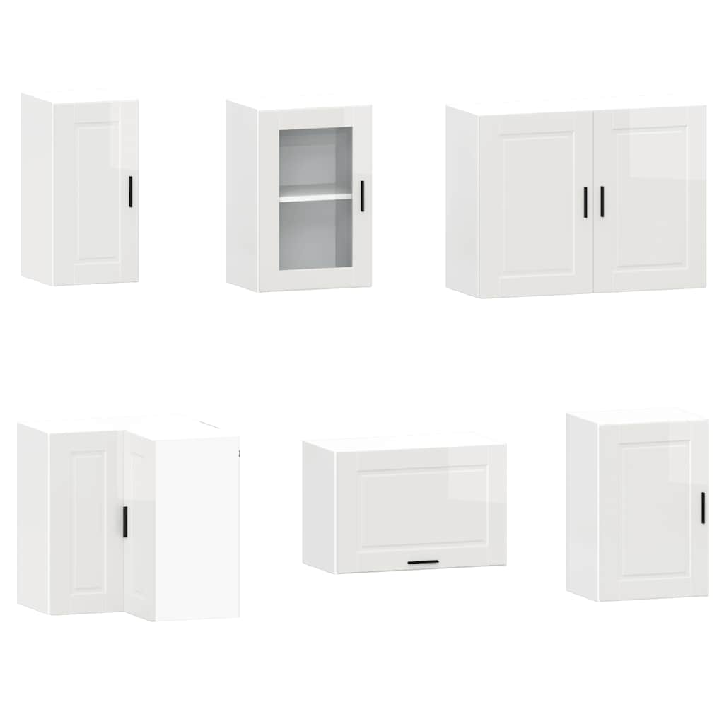 vidaXL 11-tlg. Küchenschrank-Set Porto Hochglanz-Weiß Holzwerkstoff