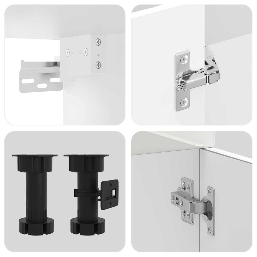 vidaXL 11-tlg. Küchenschrank-Set Porto Hochglanz-Weiß Holzwerkstoff