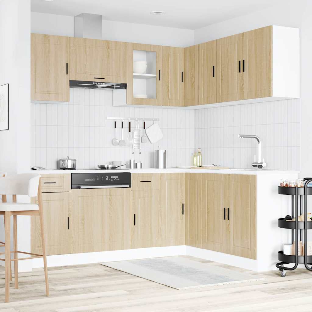 vidaXL Ensemble de 11 meubles de cuisine Porto Chêne Sonoma Bois d'ingénierie