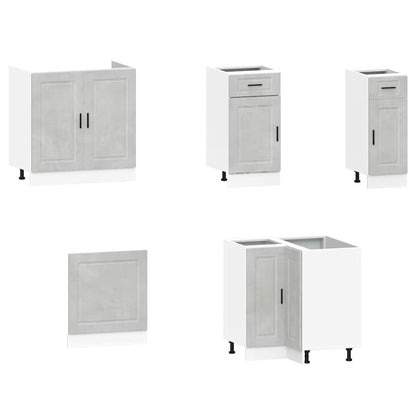 vidaXL 11-tlg. Küchenschrank-Set Porto Betongrau Holzwerkstoff