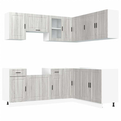 vidaXL 11-tlg. Küchenschrank-Set Porto Grau Sonoma Holzwerkstoff