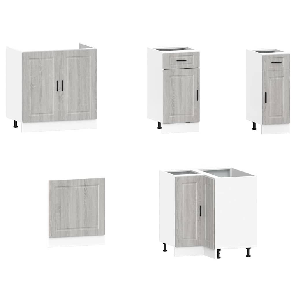 vidaXL 11-tlg. Küchenschrank-Set Porto Grau Sonoma Holzwerkstoff