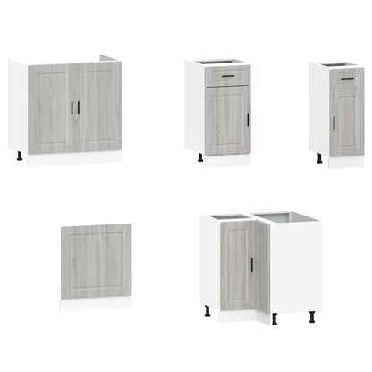 vidaXL 11-tlg. Küchenschrank-Set Porto Grau Sonoma Holzwerkstoff