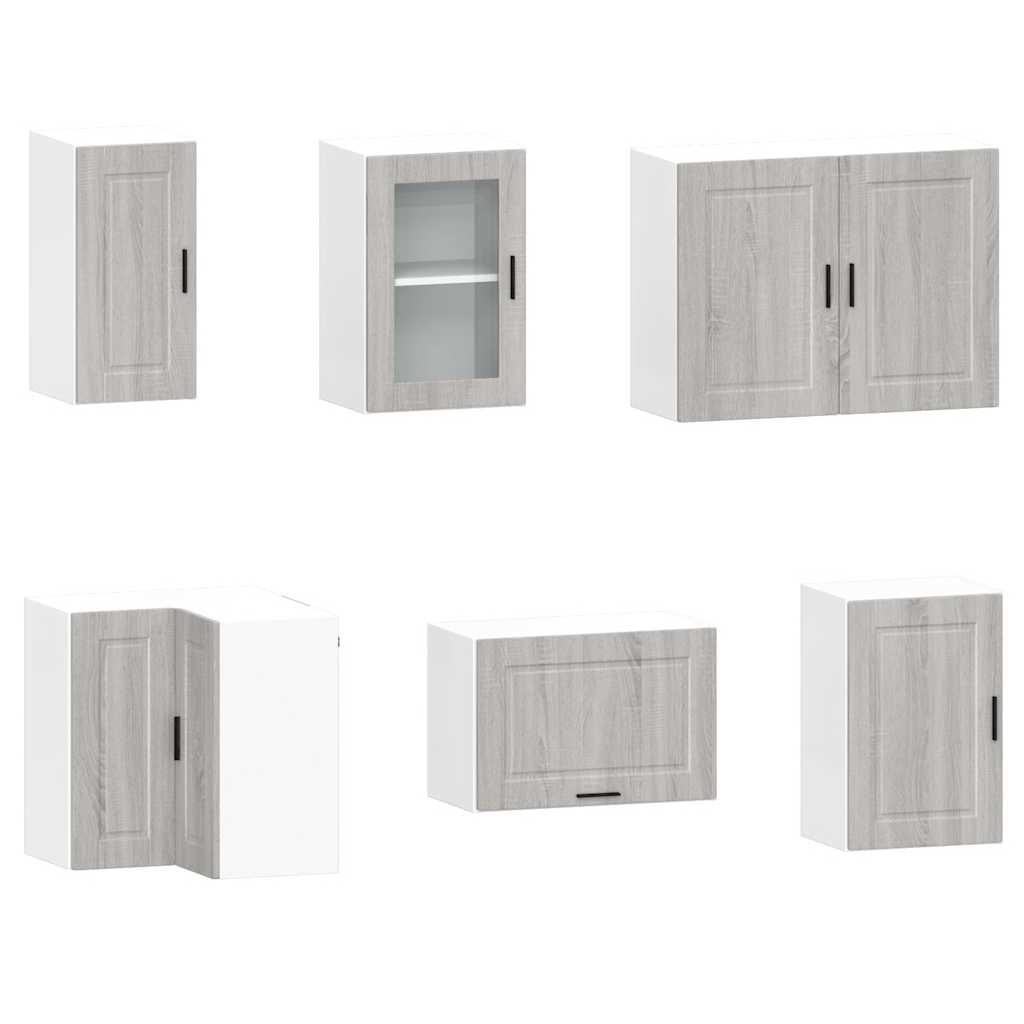 vidaXL 11-tlg. Küchenschrank-Set Porto Grau Sonoma Holzwerkstoff