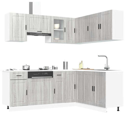 vidaXL 11-tlg. Küchenschrank-Set Porto Grau Sonoma Holzwerkstoff