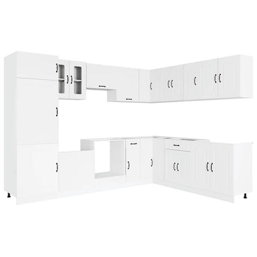 vidaXL 14-tlg. Küchenschrank-Set Kalmar Weiß Holzwerkstoff