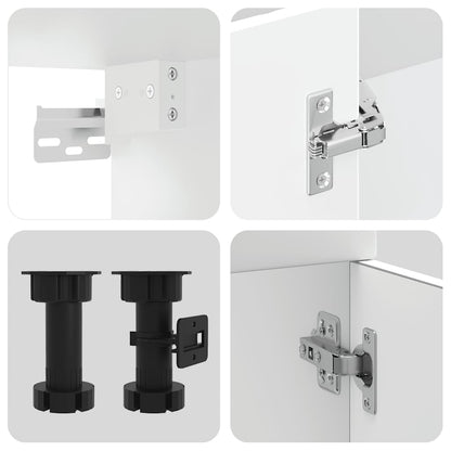 vidaXL 14-tlg. Küchenschrank-Set Kalmar Weiß Holzwerkstoff