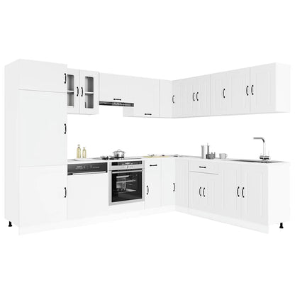 vidaXL 14-tlg. Küchenschrank-Set Kalmar Weiß Holzwerkstoff
