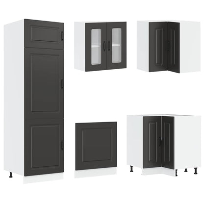 vidaXL 14-tlg. Küchenschrank-Set Kalmar Schwarz Holzwerkstoff