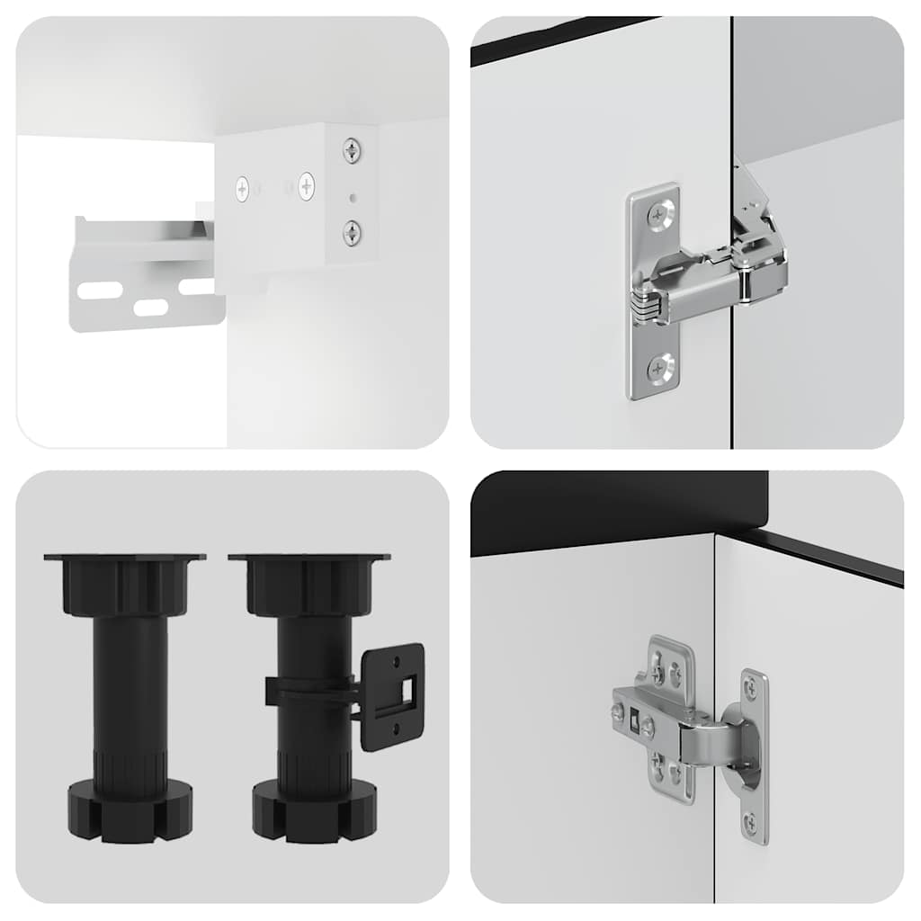 vidaXL 14-tlg. Küchenschrank-Set Kalmar Schwarz Holzwerkstoff