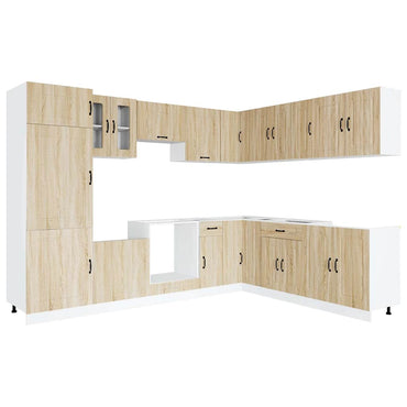 vidaXL 14-tlg. Küchenschrank-Set Kalmar Sonoma-Eiche Holzwerkstoff