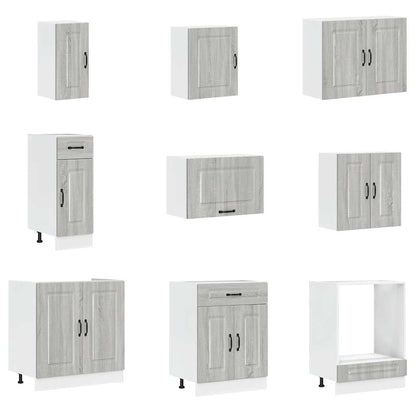 vidaXL 14-tlg. Küchenschrank-Set Kalmar Grau Sonoma Holzwerkstoff
