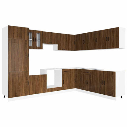 14-tlg. Küchenschrank-Set Kalmar Braun Eichen-Optik Holzwerkstoff