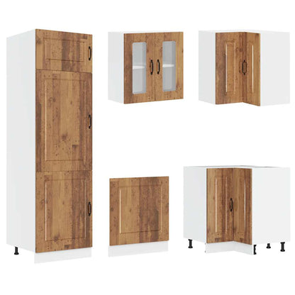 vidaXL 14-tlg. Küchenschrank-Set Kalmar Altholz-Optik Holzwerkstoff