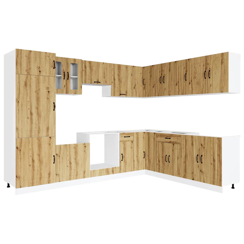 14-tlg. Küchenschrank-Set Kalmar Artisan-Eiche Holzwerkstoff