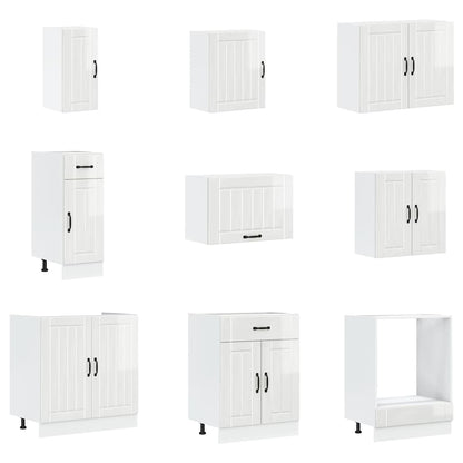 vidaXL 14-tlg. Küchenschrank-Set Lucca Hochglanz-Weiß Holzwerkstoff